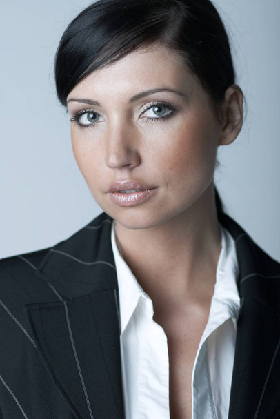 Beautiful and sexy brunette business woman isolated on clear background - Φωτογραφία, εικόνα