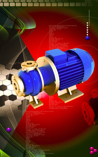 Digital illustration of pressure pump in colour background	 - Φωτογραφία, εικόνα