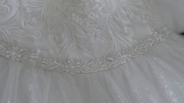Wedding Dress Close Up Details. - Footage, Video