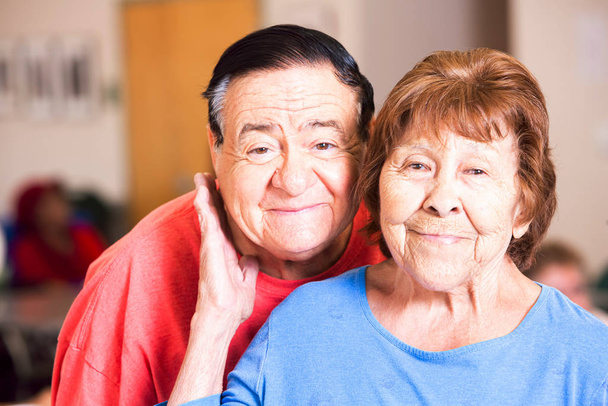 Smiling Hispanic Couple in a Senior Center - Fotoğraf, Görsel