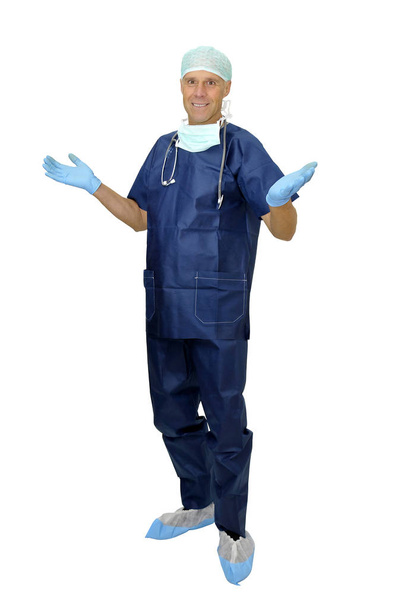Doctor in uniform posing isolated in white - Foto, Imagem