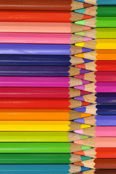 Multicolored pencils pallete creating an abstract background  - Φωτογραφία, εικόνα