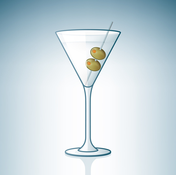 Martini Glass with Olives - Vector, imagen