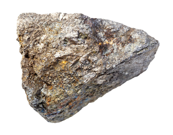 cilalanmamış Arsenopyrite kayası beyaza izole edilmiş. - Fotoğraf, Görsel