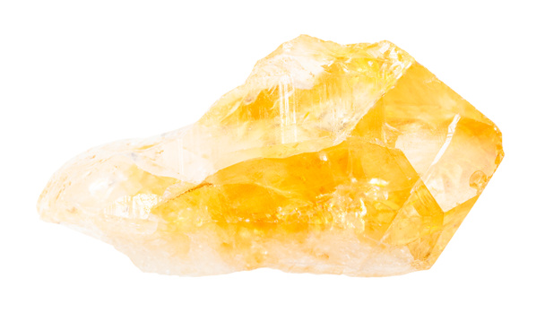 cristal de citrino áspero (cuarzo amarillo) aislado
 - Foto, imagen