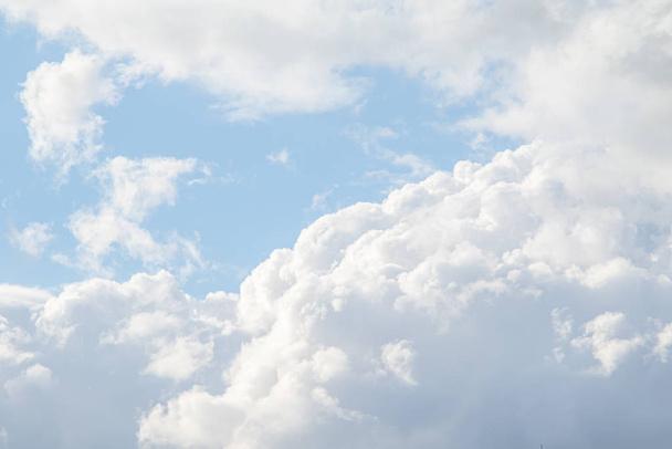 White clouds in the blue sky, day. Wallpaper. - Photo, Image