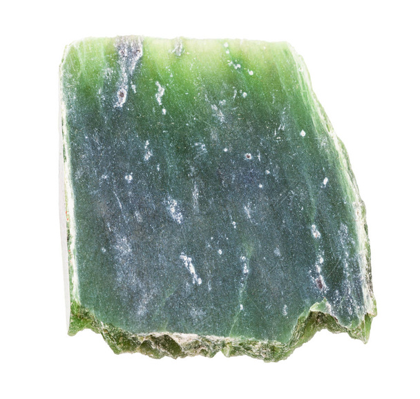 polished raw Nephrite (green jade) rock isolated - Photo, Image