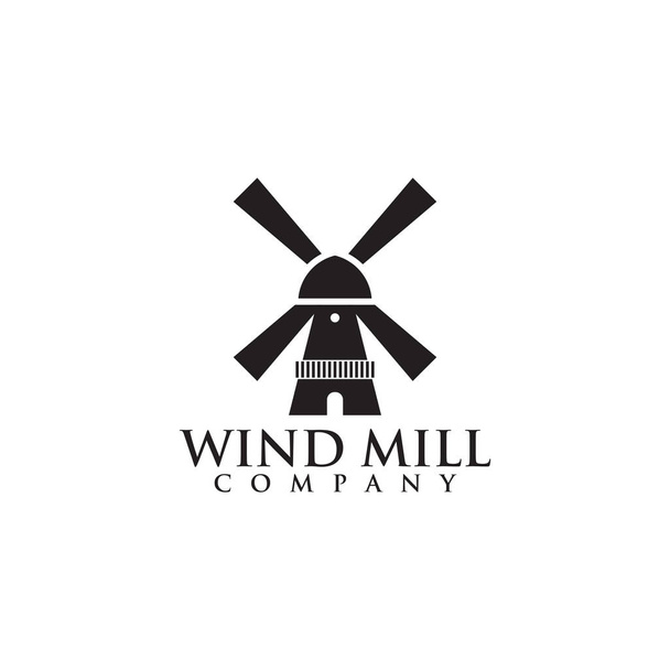Windmolen gebouw pictogram logo ontwerp vector template - Vector, afbeelding
