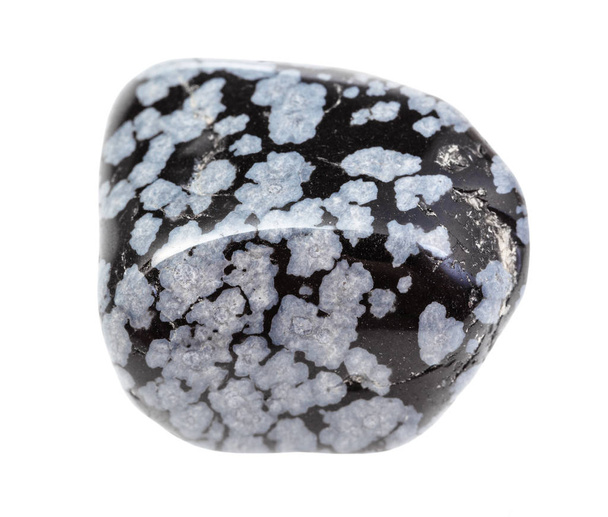 polierter Schneeflocke Obsidian Edelstein isoliert - Foto, Bild