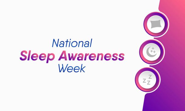 Vektorillustration zum Thema der nationalen Woche des Schlafbewusstseins im März. - Vektor, Bild
