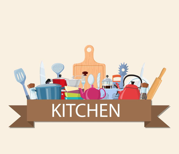 koncept kuchyně pro web design - Vektor, obrázek