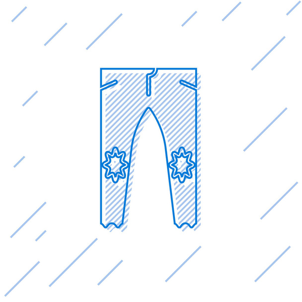 Niebieska linia Spodnie ikona izolowane na białym tle. Ilustracja wektora - Wektor, obraz