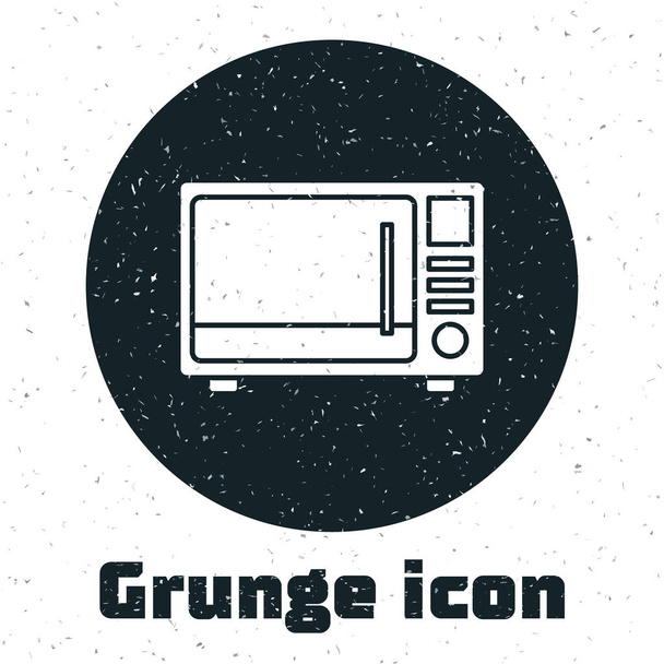 Grunge icona del forno a microonde isolato su sfondo bianco. Icona elettrodomestici. Illustrazione vettoriale
 - Vettoriali, immagini