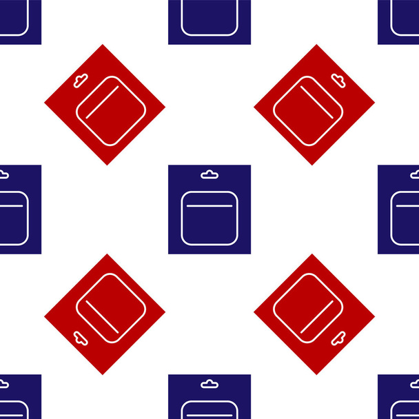 Blauw en rood Batterij in pack pictogram geïsoleerd naadloos patroon op witte achtergrond. Bliksemschicht symbool. Vector Illustratie - Vector, afbeelding