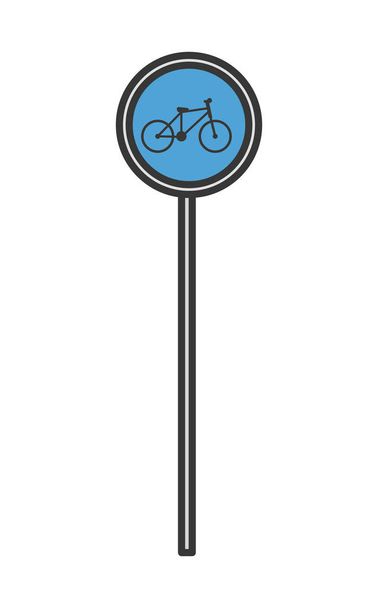traffic sign parking bikes icon - Vector, Image