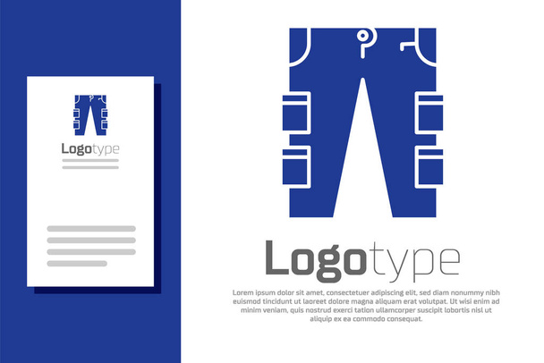 Blaue Cargohose auf weißem Hintergrund. Logo Design Template-Element. Vektorillustration - Vektor, Bild