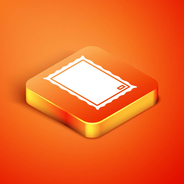 Изометрическая иконка изображения на оранжевом фоне. Векторная миграция
 - Вектор,изображение