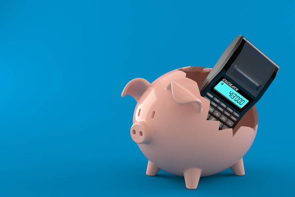 Piggy bank z kalkulatorem - Zdjęcie, obraz
