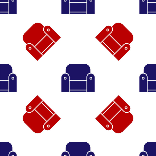Μπλε και κόκκινο εικονίδιο πολυθρόνα απομονωμένη αδιάλειπτη μοτίβο σε λευκό φόντο. Εικονογράφηση διανύσματος - Διάνυσμα, εικόνα