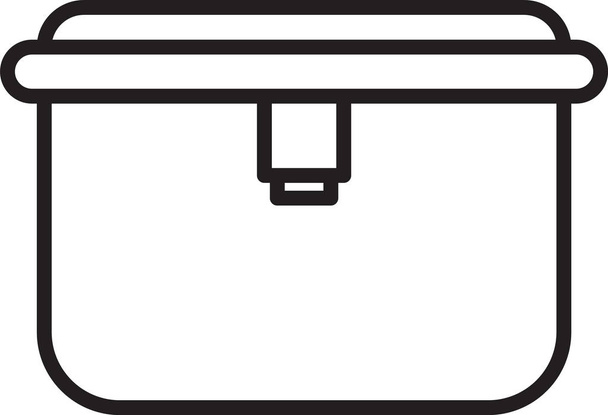 Černá čára Lunch box ikona izolované na bílém pozadí. Vektorová ilustrace - Vektor, obrázek