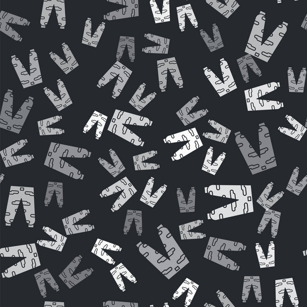 Γκρι Camouflage παντελόνι φορτίου εικονίδιο απομονωμένη αδιάλειπτη μοτίβο σε μαύρο φόντο. Εικονογράφηση διανύσματος - Διάνυσμα, εικόνα