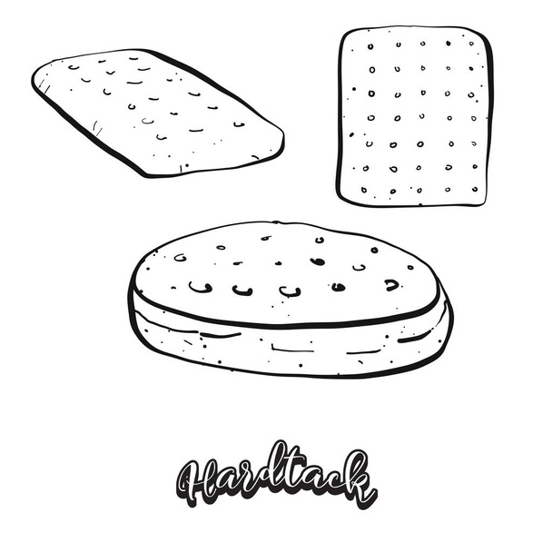 Desenho de comida Hardtack separado em branco
 - Vetor, Imagem