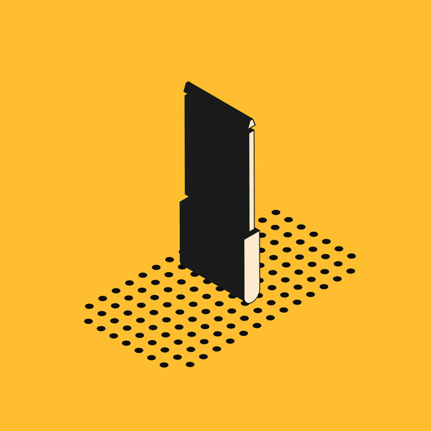 Izometrická ikona ostřiče nožů izolovaná na žlutém pozadí. Vektorová ilustrace - Vektor, obrázek