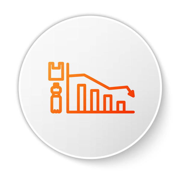 Línea naranja Icono de infografía ecológica aislado sobre fondo blanco. Botón círculo blanco. Ilustración vectorial
 - Vector, Imagen