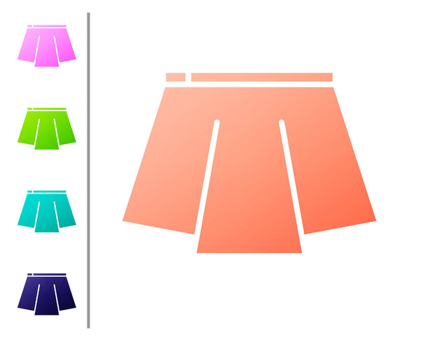 Coral Skirt icon isolated on white background. Set color icons. Vector Illustration - Vector, Image