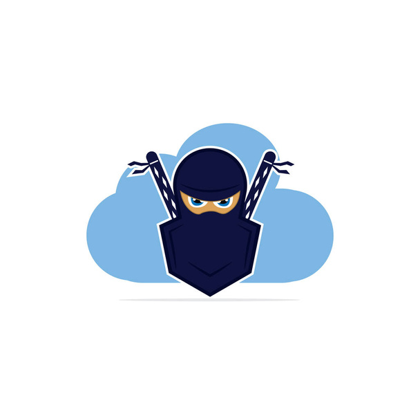 Ninja oblak nebe vektorové logo design. - Vektor, obrázek