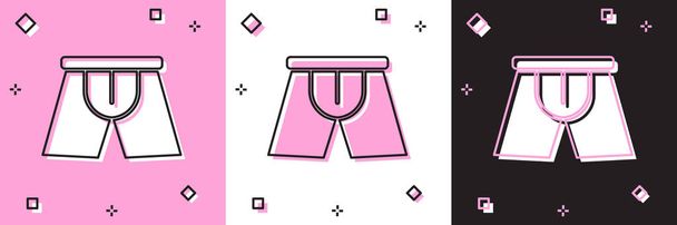 Set Men Underpants icon isolated on pink and white, black background. Мужское нижнее белье. Векторная миграция
 - Вектор,изображение