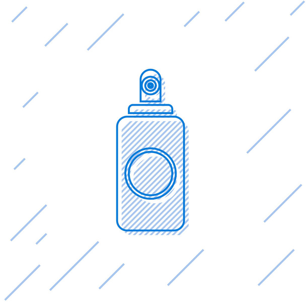 Modrá čára Spray plechovka pro osvěžovač vzduchu, lak na vlasy, deodorant, antiperspirant ikona izolované na bílém pozadí. Vektorová ilustrace - Vektor, obrázek