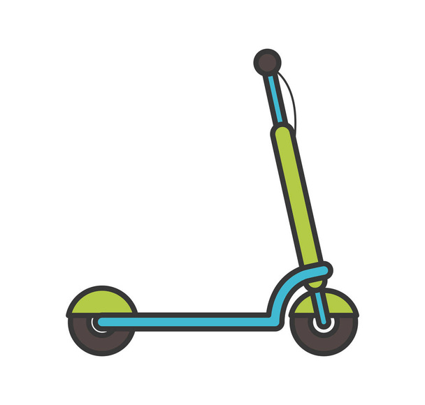 electric scooter transport recreation equipment - Vector, Image