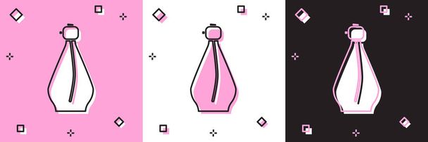 Set Icono de perfume aislado sobre fondo rosa y blanco, negro. Ilustración vectorial
 - Vector, imagen