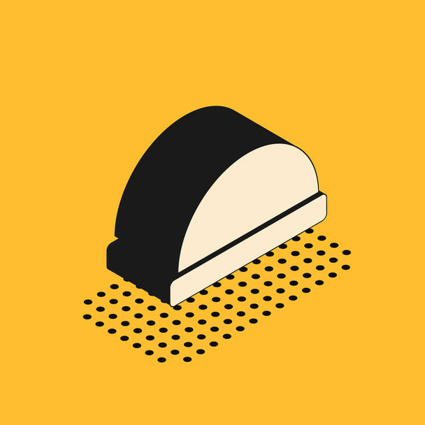 Isometric Beanie kapelusz ikona izolowana na żółtym tle. Ilustracja wektora - Wektor, obraz
