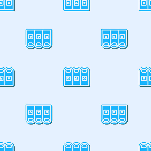 blaue Linie Papierkorb in Mülltonnen mit sortierten Müll Symbol isoliert nahtlose Muster auf grauem Hintergrund. Papierkorb-Symbol. Vektorillustration - Vektor, Bild