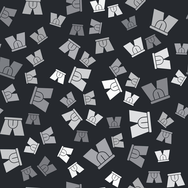 Grey Men kalhotky ikona izolované bezešvé vzor na černém pozadí. Mužské spodní prádlo. Vektorová ilustrace - Vektor, obrázek