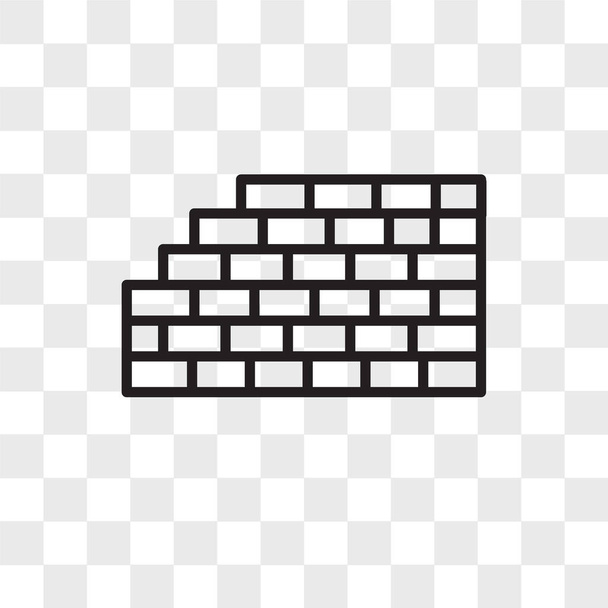 Bricks vector icon isolated on transparent background, Bricks lo - Vector, Image
