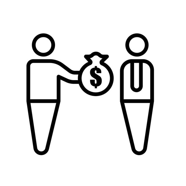 Bestechungssymbol Vektor-Zeichen und Symbol isoliert auf weißem Hintergrund - Vektor, Bild