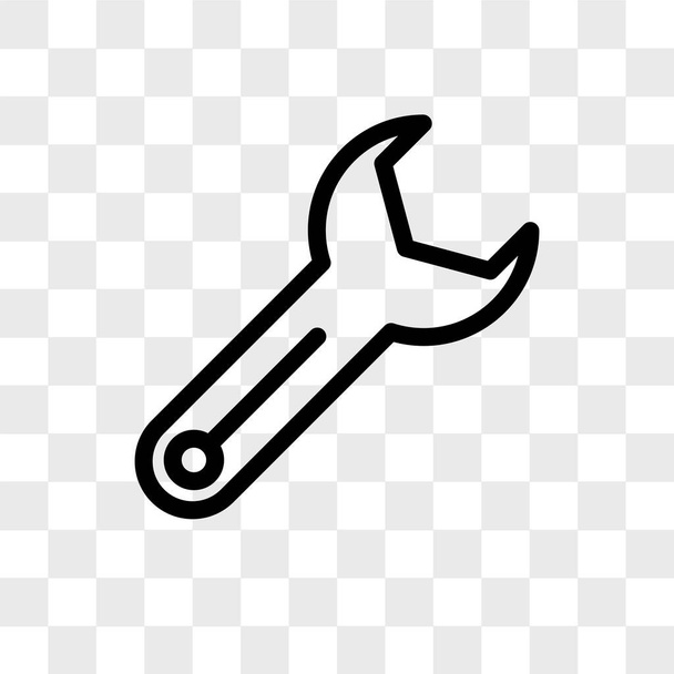 Wrench vector icon isolated on transparent background, Wrench lo - Vector, Image