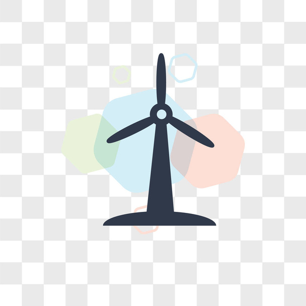 Wind mill vector icon isolated on transparent background, Wind m - Vector, Image