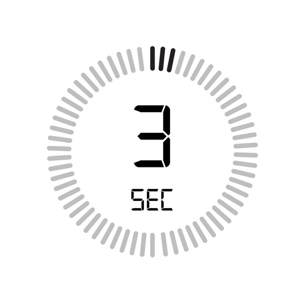 Ikona 3 sekundy, digitální časovač, jednoduše vektorová ilustrace  - Vektor, obrázek