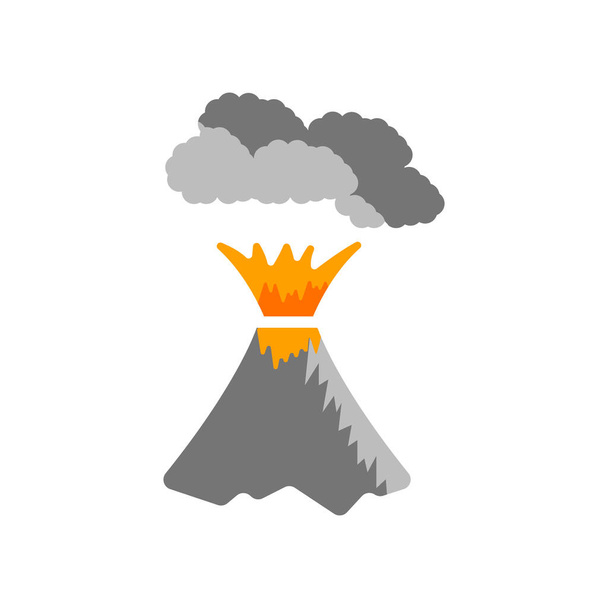 Знак вектора вулкана и символ на белом фоне
 - Вектор,изображение