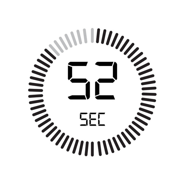The 52 seconds icon, digital timer, simply vector illustration  - Vector, Image