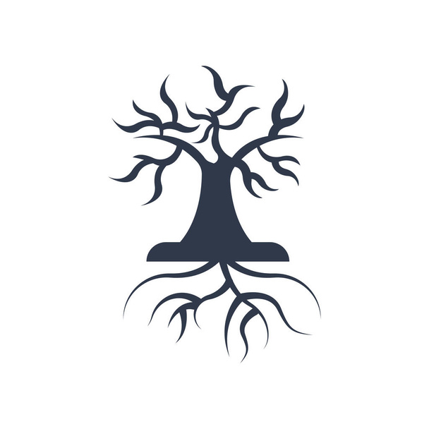 Tree and roots icon vector isolated on white background for your web and mobile app design - Vector, Image