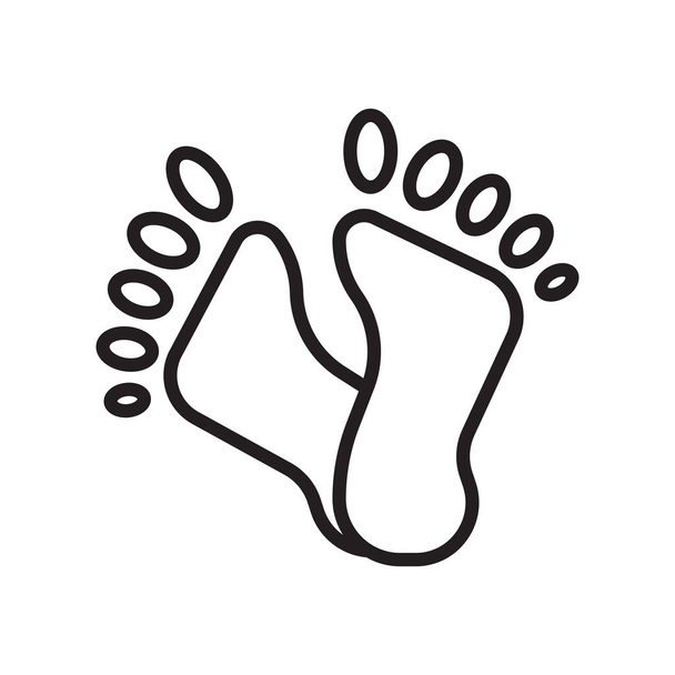 足のプリントアイコンベクトル記号と白の背景に隔離されたシンボル - ベクター画像