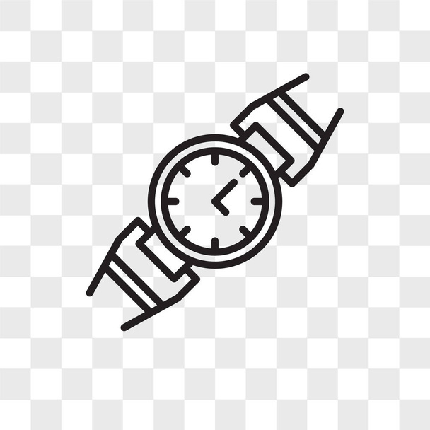 Horloge vector pictogram geïsoleerd op transparante achtergrond, Watch logo - Vector, afbeelding