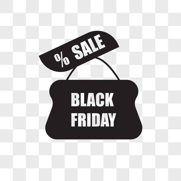 black friday vector icon isolated on transparent background, bla - Διάνυσμα, εικόνα