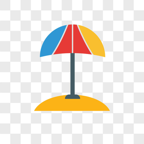 Sun umbrella vector icon isolated on transparent background, Sun - Vector, Image