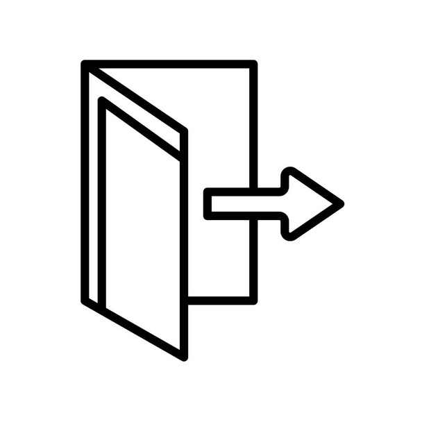 Uitgang pictogram vector geïsoleerd op witte achtergrond, Uitgang teken, lijn  - Vector, afbeelding
